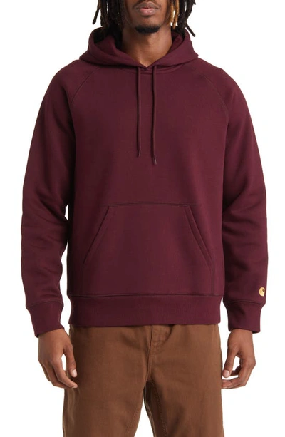 Carhartt Chase Hooded Sweatshirt In Amarone / Gold