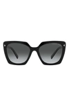 Prada 54mm Gradient Polarized Square Sunglasses In Black