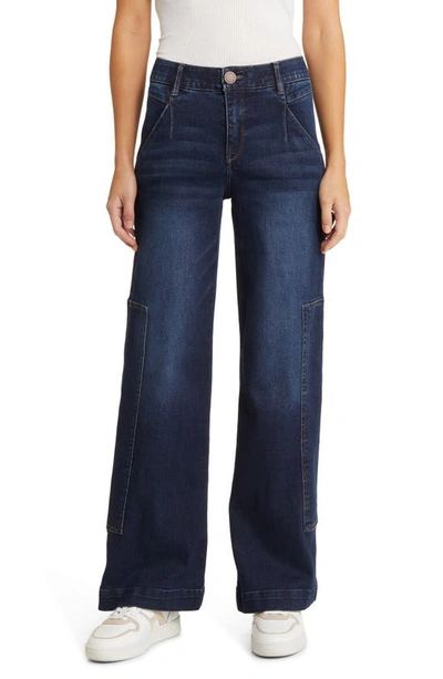 Wit & Wisdom 'ab'solution High Waist Wide Leg Carpenter Jeans In Indigo