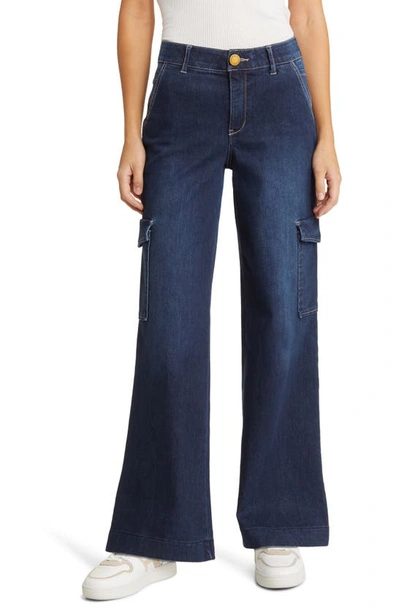 Wit & Wisdom 'ab'solution Cargo High Waist Wide Leg Jeans In Indigo