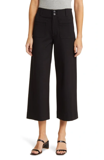 Wit & Wisdom 'ab'solution Skyrise Patch Pocket Wide Leg Pants In Black