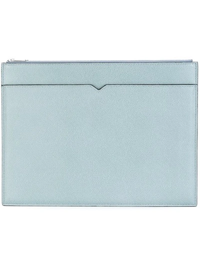 Valextra Multi Pocket Clutch In Blue