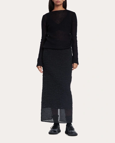 Cecilie Bahnsen Women's Ussi Ruched Alpaca-blend Sweater In Black