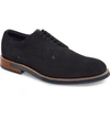 Ted Baker Lapiin Embossed Plain Toe Derby In Dark Blue Suede