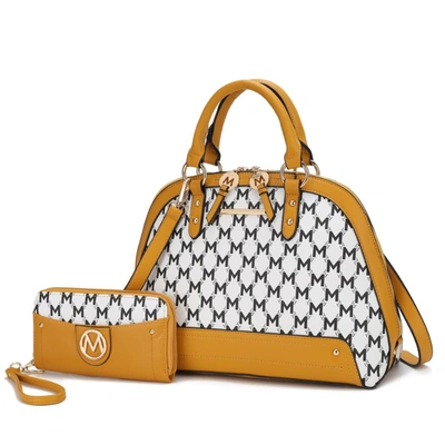 Mkf Collection By Mia K Frida Vegan Leather Women's Satchel With Matching Wallet - 2 Pieces In Yellow