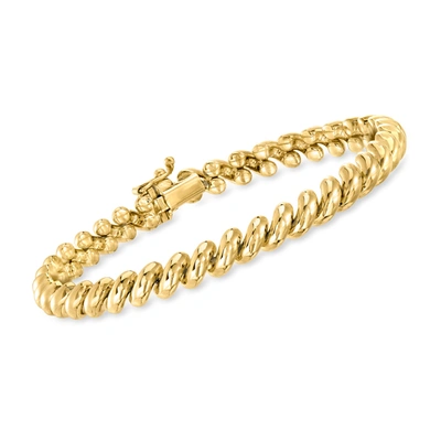 Ross-simons 14kt Yellow Gold San Marco Bracelet. 7 Inches In Multi