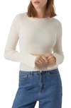 Vero Moda Britany Long Sleeve Sweater In Birch Detail Melange