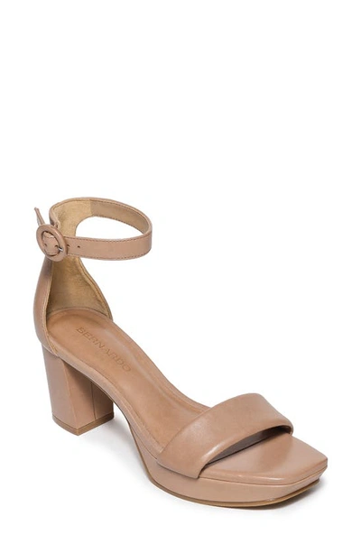 Bernardo Carla Square Toed Ankle Strap Sandal In Birch