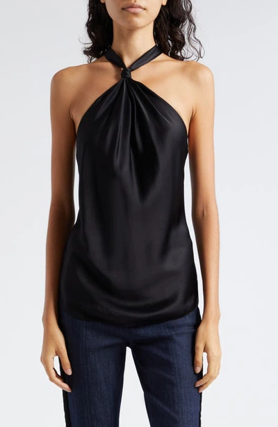 Cinq À Sept Avani Silk Halter Top In Black