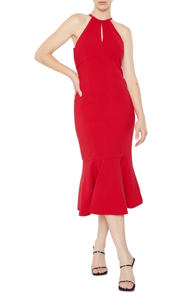 Likely Tammio Halter Neck Mermaid Dress In Scarlet