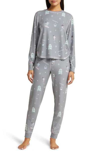 Pj Salvage Vitamin Ski Thermal Pajamas In Grey