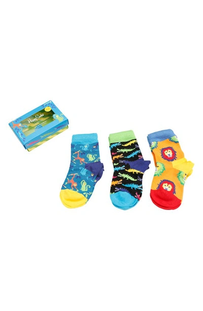 Happy Socks Kids' Wild Life Socks Gift Set In Multi