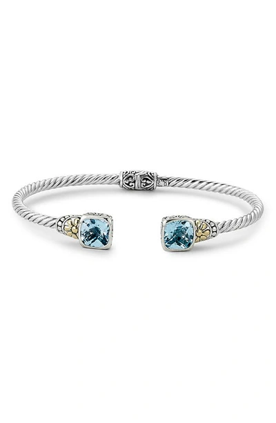 Samuel B. Sterling Silver Blue Topaz Twist Cable Bracelet