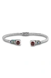 Samuel B. Sterling Silver Twist Cable Cuff Bracelet In Silver/ Red