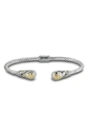 Samuel B. Sterling Silver Twist Cable Cuff Bracelet In Silver/ Gold