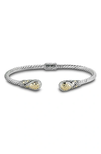 Samuel B. Sterling Silver Twist Cable Cuff Bracelet In Silver/ Gold