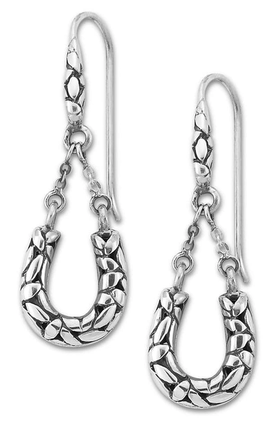 Samuel B. Bamboo Texture Chain Drop Earrings In Silver