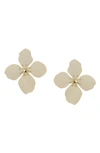 Olivia Welles Spring Air Resin Flower Drop Earrings In Gold / White