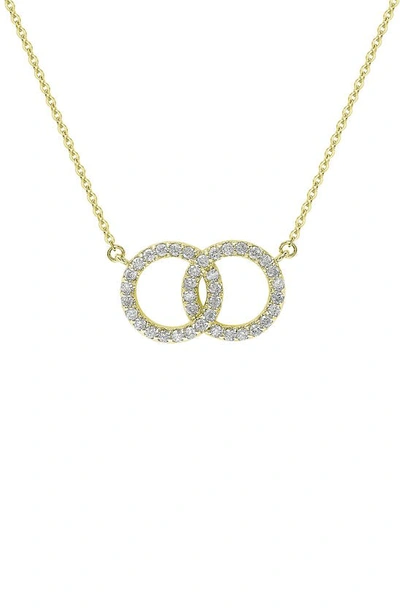 Suzy Levian 14k White Gold Diamond Love Knot Necklace In Yellow