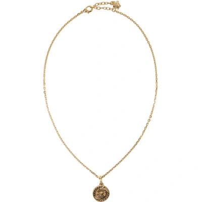 Versace Gold Round Chain Pendant Necklace In D00o Gold
