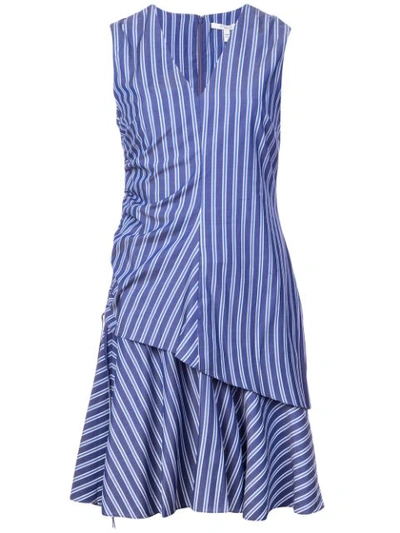 Derek Lam 10 Crosby Stripe Ruched Sheath Dress In Blue