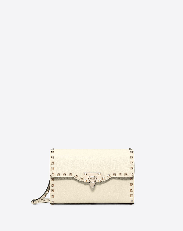 small rockstud grainy calfskin crossbody bag