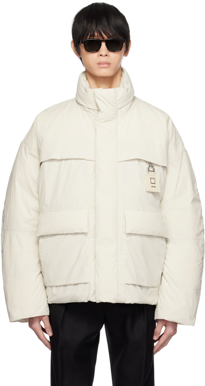 Wooyoungmi Off-white Zip Down Jacket In Ivory 966i