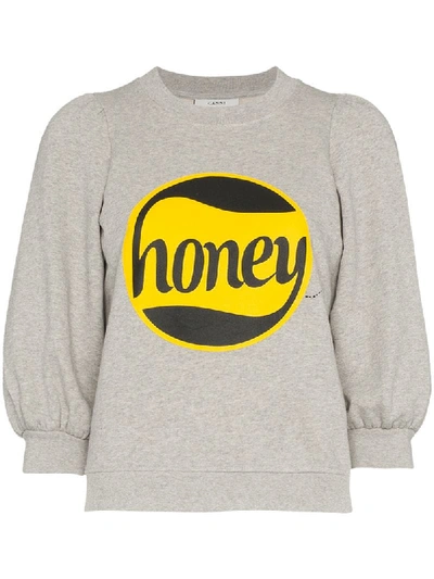 Ganni Honey Sweatshirt In Grey | ModeSens
