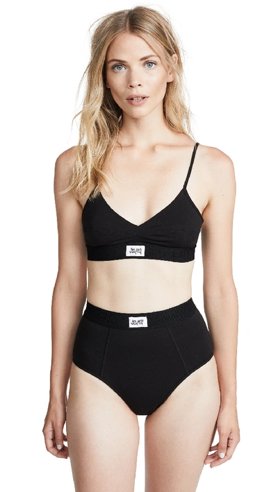 Les Girls Les Boys Jersey Triangle Bra In Black