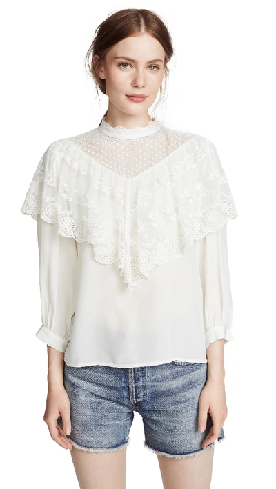Place Nationale La Valliere Blouse In White