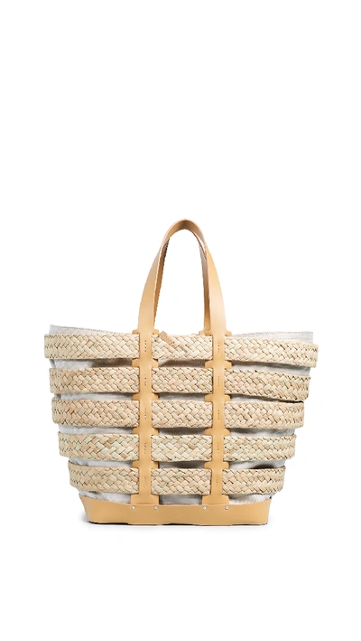 Rabanne Cage East / West Tote In Natural