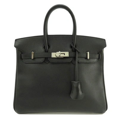 Hermes Hermès Birkin 25 Black Leather Handbag ()
