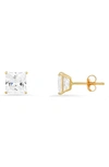 Queen Jewels 10k Gold Princess Cut Cubic Zirconia Stud Earrings In Gold/6mm