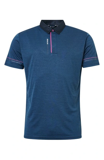 Abacus Monterey Drycool Golf Polo In Navy Hibiscus