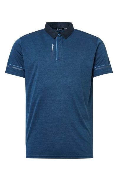 Abacus Monterey Drycool Golf Polo In Navy Sky Blue