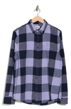 Abound Long Sleeve Flannel Button-up Shirt In Navy- Purple Buffalo