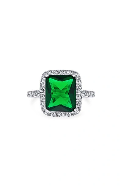 Bling Jewelry Vintage Cubic Zirconia Estate Style Ring In Green