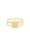 Covet Druzy Stone Double Band Ring In White/ Gold