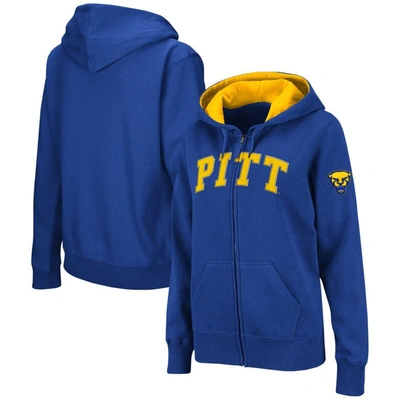 Colosseum Royal Pitt Panthers Arched Name Full-zip Hoodie