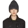 Acne Studios Pansy N Face Beanie In Dark Grey Melange Wool