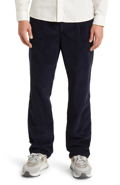 Forét Shed Pleated Corduroy Pants In Navy