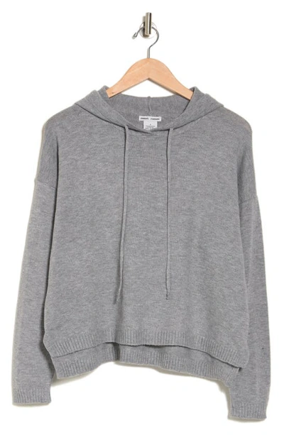 Sweet Romeo Heart Crop Hooded Sweater In Grey/ Black