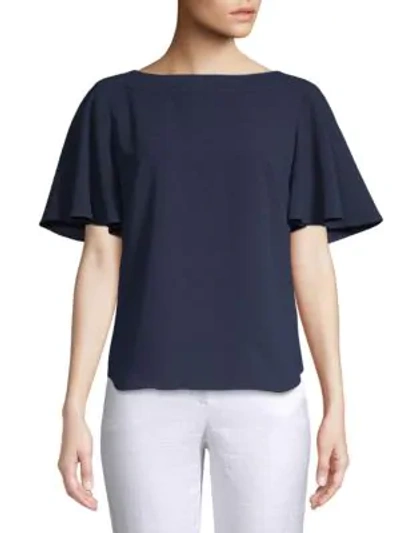 Trina Turk Symone Boatneck Top In Indigo