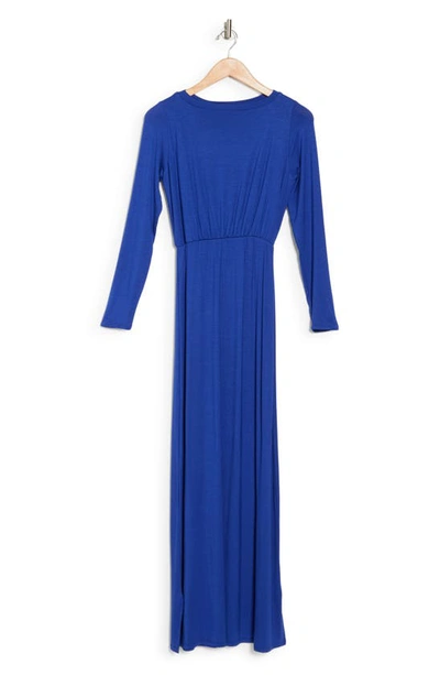 Go Couture Long Sleeve Blouson Maxi Dress In Royal Blue