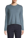 Valentino Hi-lo Cashmere Sweater In Deep Blue