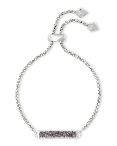 Kendra Scott Stan Adjustable Bracelet In Platinum Drusy/ Silver