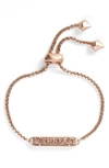 Kendra Scott Stan Adjustable Bracelet In Rose Gold Drusy