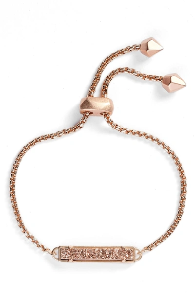 Kendra Scott Stan Adjustable Bracelet In Rose Gold Drusy