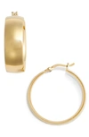 Argento Vivo Flat Edge Hoop Earrings In Gold