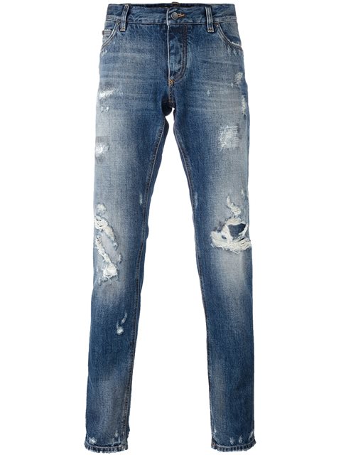 Dolce & Gabbana Ripped Detail Jeans | ModeSens